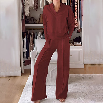 Julia | Women's 2-Piece Tracksuit Set with Wide-Leg Pants
