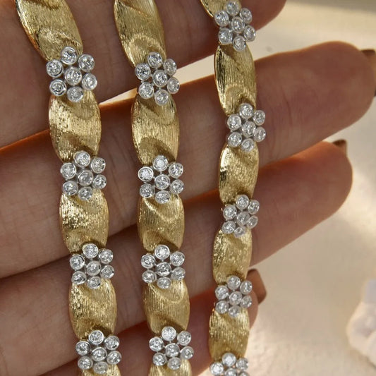 Shelly Handmade Medieval Vintage Style Real 18K Yellow Gold Bracelets